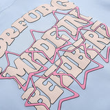 Men Hoodie Five-Pointed Star Letter Foam Printed Hoodie