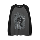 Men Long Sleeve Shirt Retro Loose Casual round Neck Long Sleeve T-shirt Men's Autumn