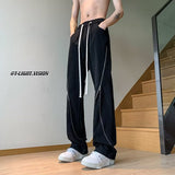 Men Sweatpants Zipper Pants Men's Summer Sports Pants Loose