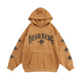 Men Hoodie Puff Print Cross Letter Hooded Sweater