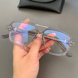 CHH Chrome Hearts Glasses Double Beam Black Frame Plain Face Glasses Frame