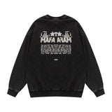 Men Hoodie Loose Letter Printing Men Leisure Washed-out Distressed
