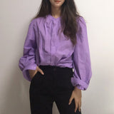 Women T-Shirt Spring and Autumn Puff Sleeve Women's Shirt Long Sleeve Top