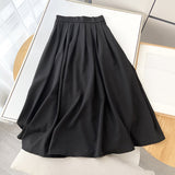Women Skirt Summer Vintage Artistic Mid-Length Pleated Skirt