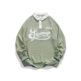 Unisex Hoodie Street Embroidery Polo Shirt Loose Sweater Coat Men and Women