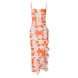 Women Halter Tops Summer Fashion Printing Slip Dress