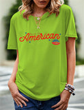 Women's Independence Day T Shirt Printed Short-Sleeved T-shirt