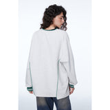 Unisex Hoodie Retro University Style Couple round Neck Sweater for Men and Women