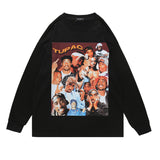 Men Long Sleeve Shirt Gothic Style Printed Sweater Men's and Women's Hip Hop Retro Long Sleeve T-shirt