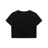 Women T-shirt Embroidered Short-Sleeved T-shirt for Girls Casual Short