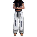 Women Cargo Pants Jeans Winter Women's Design Sense Drooping Wide-Leg Pants