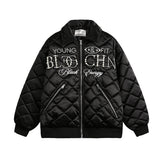 Unisex Down Jacket Winter Vintage Beaded Warm Padded Jacket