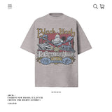 American vintage street T-shirt pure cotton men's and women's summer loose