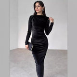 Women Dresses Women's Autumn and Winter Long Dress Slim Fit Dress