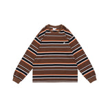 Unisex Hoodie Vintage University Style Striped round Neck Sweater for Men and Women