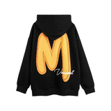 Men Hoodie Big M Letter Printed Hoodie Men's Loose Pullover Hoodie