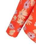 Women T-Shirt Summer Women's Orange Long Sleeve Printed Shirt