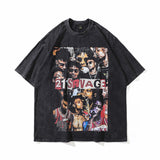 Men T Shirt Hip Hop Distressed Short Sleeve T-shirt Men and Women Street