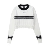 Women Sweater Short Knitwear for Girls Spring and Autumn round Neck