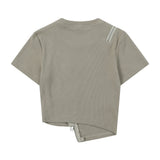 Women T-shirt T-shirt Zipper Printed Short-Sleeved Top Girls Summer