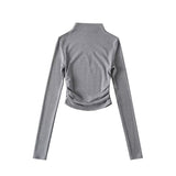 Women's T-shirt high-necked bottoming shirt women's autumn elastic T-shirt top