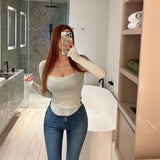 Women Long Sleeve Shirt Top Women's Autumn Long Sleeve Tight