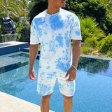 Men Co-Ords Summer Men's Casual round Neck Shorts Short Sleeve T-shirt