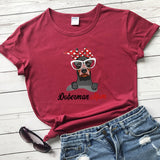 Colored Bandana Doberman Mom T-shirt Cute Dog Mom Gift