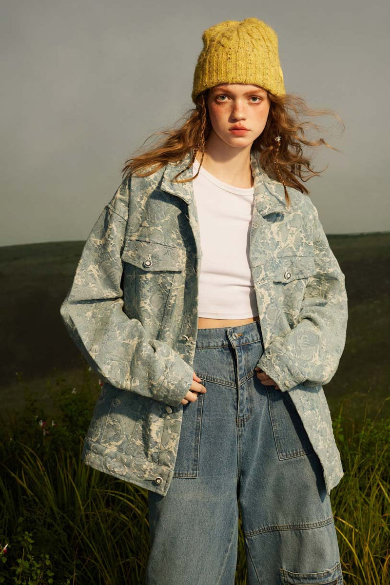 Unisex Jacket Autumn Three-Dimensional Denim Jacket Women's Clothing