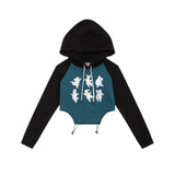 Women Hoodie Hoodie Women's Fall Color-Blocking Long Sleeve Pullover
