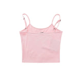 Women Vest Letter Rhinestone Strap Girls Slim Bottoming