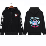 Harajuku Anime Demon Slayer Women Zip Hoodie Kamado Nezuko