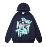 Men Hoodie Graffiti Letter Printed Hoodie