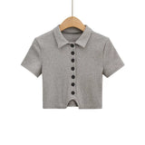 Women Skirt Women's Summer Polo Collar Short Sleeve Top and Skirt