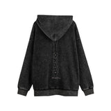 Men Hoodie Hooded Sweater Men's Washed Make Old Ripped Pullover
