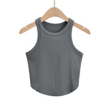 Women T-Shirt Summer round Neck Slim Thread Vest