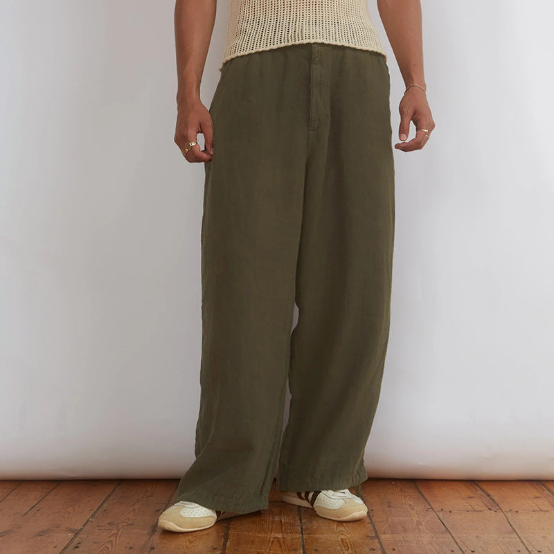 Men Pant Autumn Cotton Linen Men's Trousers Casual