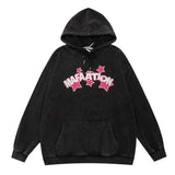 Men Hoodie Printed Hoodie Men's Spring and Autumn Loose Casual Long Sleeves Washed Old
