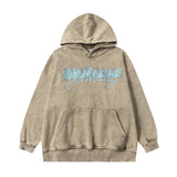 Men Hoodie Washed and Worn Hooded Sweater Men Autumn and Winter Loose Printed