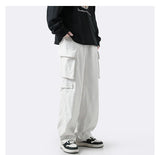 Men Sweatpants Men's Straight Loose Wide Leg Pants Retro Drape Casual