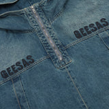 Men Denim Jacket Hooded Denim Hoodie Men's Loose Leisure Washed-out Distressed Pullover Coat Autumn