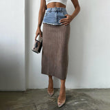 Women Desses Denim Patchwork Skirt Spring Women's Skirt