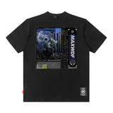 Men T Shirt Vintage Printed round Neck Short Sleeve T-shirt Men and Women Loose Couple
