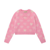 Women Sweater Crew Neck Sweater for Girls Autumn Leisure Short Knitted