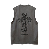 Men T Shirt Vintage Vest Men's Fashion Brand American Retro Hip Hop