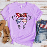 Women's Independence Day T Shirt round Neck Short Sleeve T-shirt Women's Top