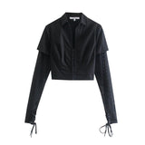 Women Skirt Fall Ins Lapel Shirt Skirt Outfit