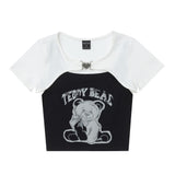 Women T-shirt Printed Vest Summer Slim Fit Camisole Short Sleeve