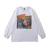 Men Long Sleeve Shirt Vintage Cartoon Long Sleeve T-shirt Men and Women Ins Hip Hop Loose