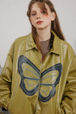 Unisex Jacket Fall Batwing Sleeve Coat Leather Women's Clothing